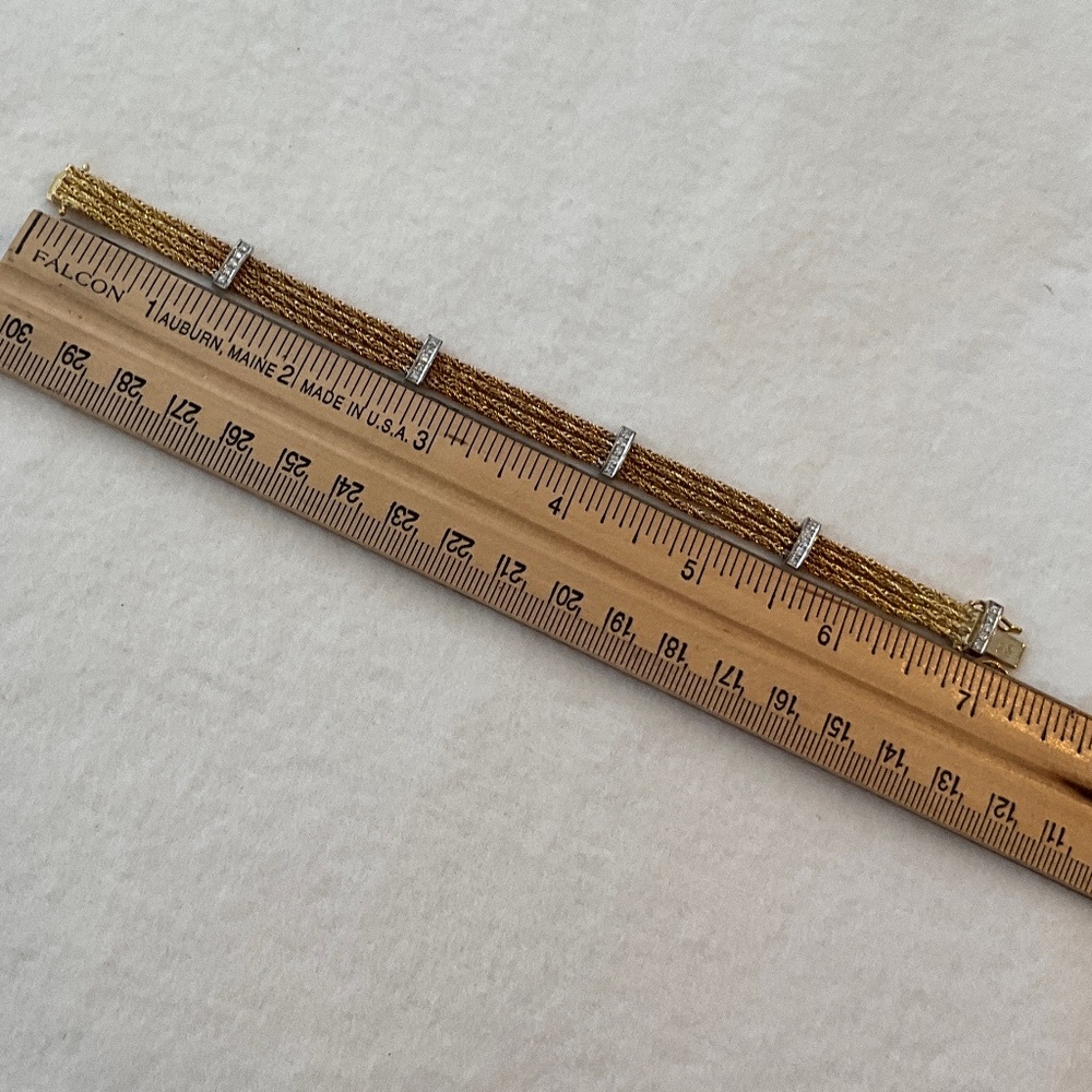 TIFFANY & CO. Vintage 18k Gold & Diamond Rope Bracelet - Picture 8 of 13